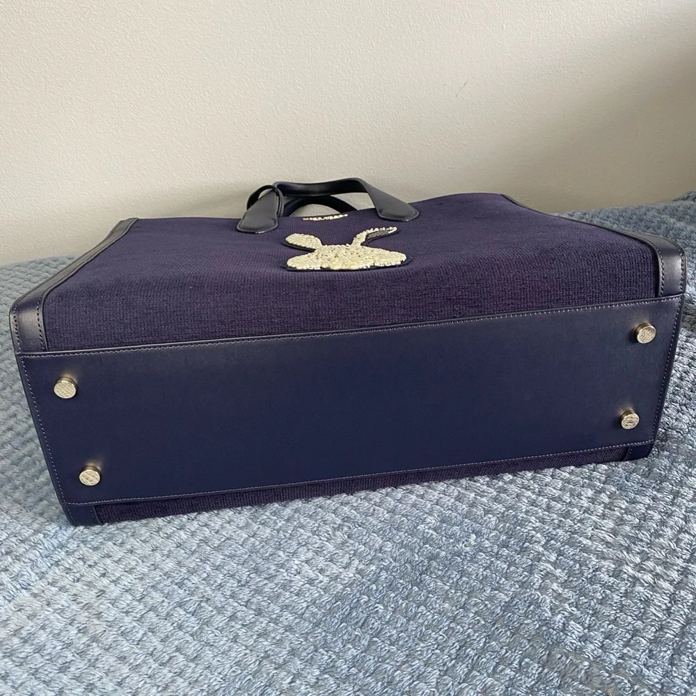 Kate Spade Manhattan large tote bag rabbit embroide pearls rhinestones - Picture 10 of 12